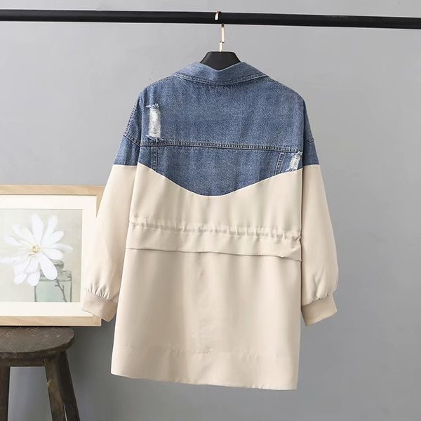 Geaca de dama primavara-toamna cu cravate si motive rupte