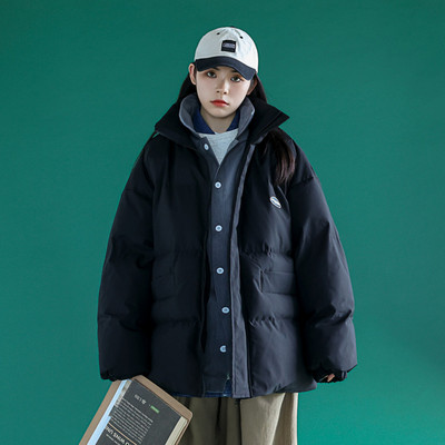 Γυναικείο χειμερινό μπουφάν φαρδύ μοντέλο με απομίμηση φούτερ