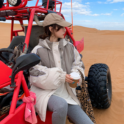 Ženska casual jakna s kapuljačom - široki model