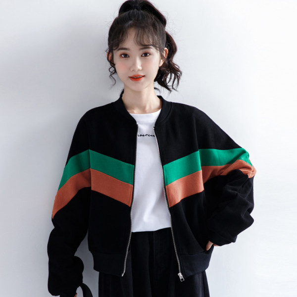 Hanorac de toamna cu fermoar model larg pentru femei