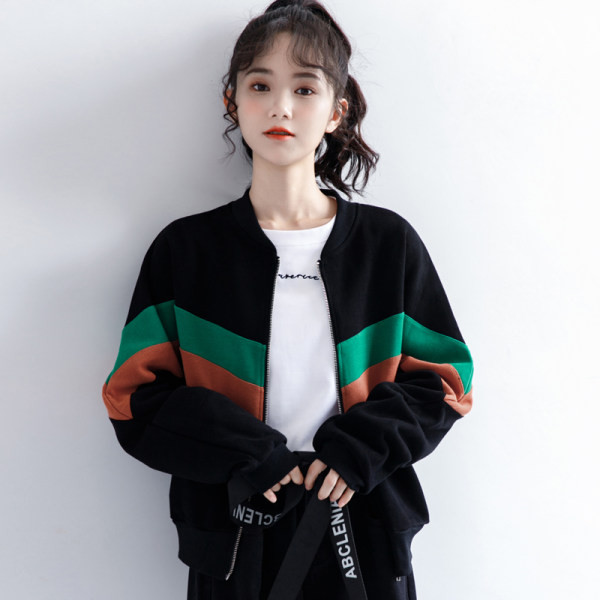 Hanorac de toamna cu fermoar model larg pentru femei