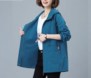 Γυναικείο μπουφάν πάρκα άνοιξη-φθινόπωρο με κουκούλα