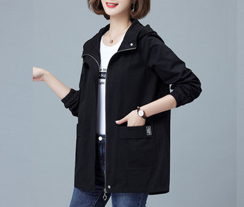 Γυναικείο μπουφάν πάρκα άνοιξη-φθινόπωρο με κουκούλα