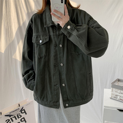 Γυναικείο τζιν μπουφάν με κουμπιά - σε διάφορα χρώματα