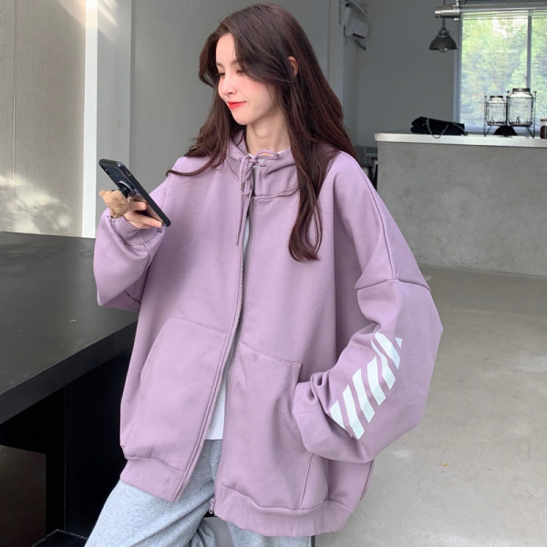 Μπουφάν άνοιξη -φθινόπωρο με κουκούλα - φαρδύ μοντέλο