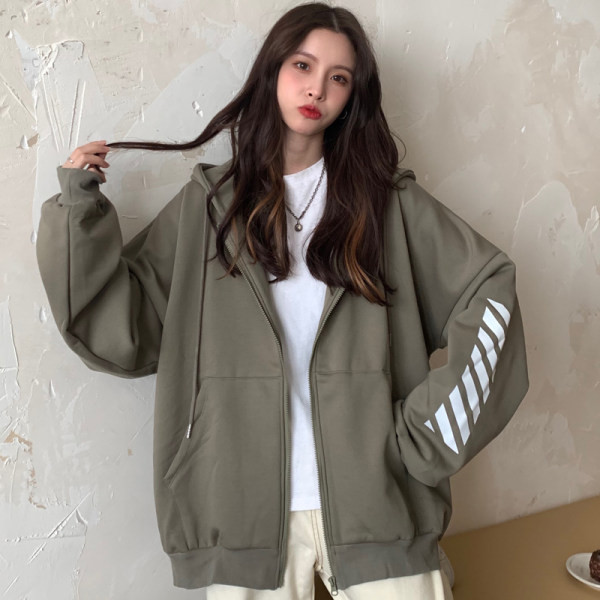 Μπουφάν άνοιξη -φθινόπωρο με κουκούλα - φαρδύ μοντέλο