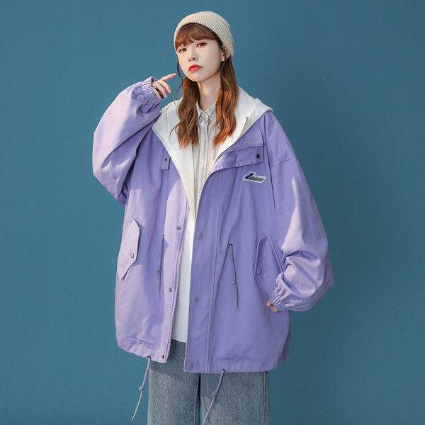 Jachetă de vânt de primăvară-toamnă pentru femei cu glugă