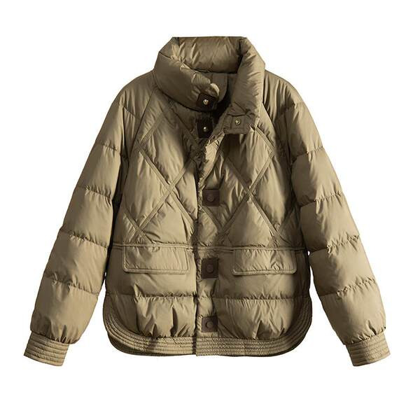 Novi model ženske zimske jakne sa visokom kragnom i gumbima