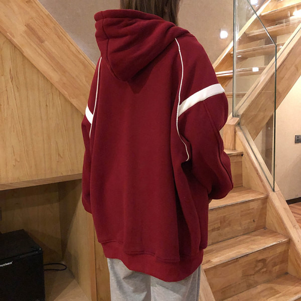 Φαρδύ μοντέλο γυναικείο φούτερ με φερμουάρ και κουκούλα