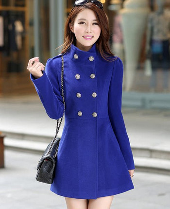 Μοντέρνο γυναικείο παλτό με κουμπιά - σε τρία χρώματα
