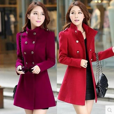 Μοντέρνο γυναικείο παλτό με κουμπιά - σε τρία χρώματα