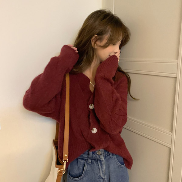 Cardigan dama tricotat cu nasturi