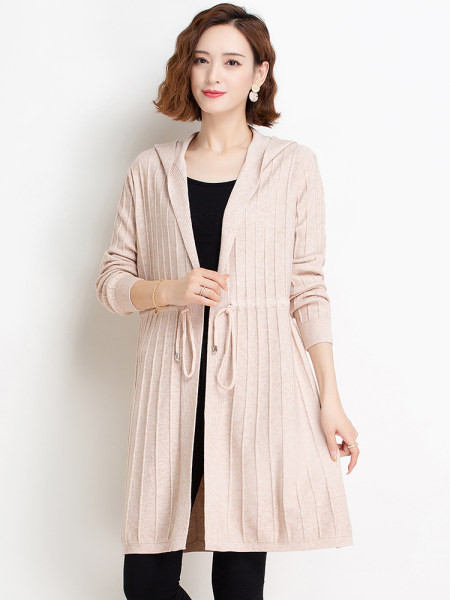 Μακρύ γυναικεία ζακέτα με κορδόνι στη μέση