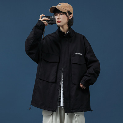 Φαρδύ μοντέλο γυναικείο μπουφάν με τσέπες