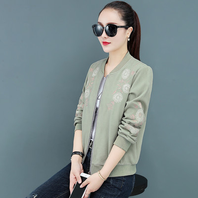 Γυναικείο φούτερ με χαμηλό γιακά και κέντημα