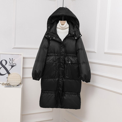 Μακρύ γυναικείο χειμωνιάτικο μπουφάν με κουκούλα