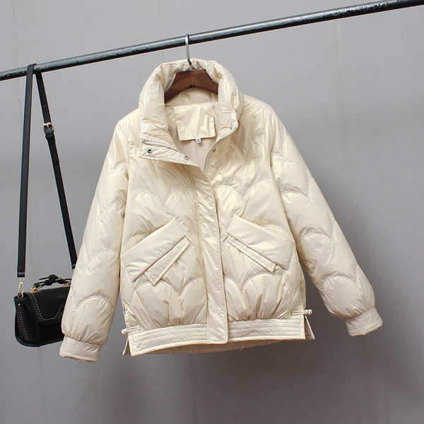 Sjajna ženska jakna za zimu i jesen, široki model bez kapuljače