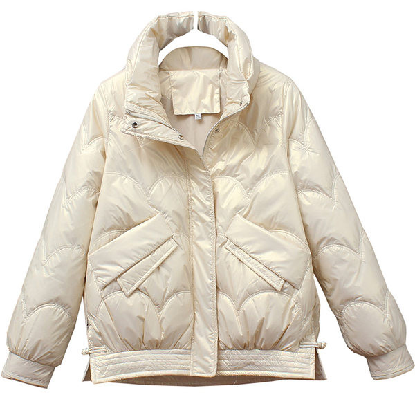 Sjajna ženska jakna za zimu i jesen, široki model bez kapuljače