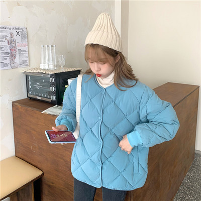 Γυναικείο κοντό και φαρδύ μπουφάν για το χειμώνα και το φθινόπωρο χωρίς κουκούλα