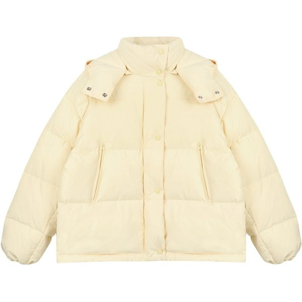 Jachetă scurtă de iarnă pentru femei cu glugă