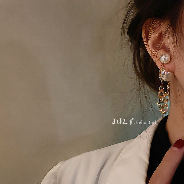 Γυναικεία μακριά σκουλαρίκια με πέτρα