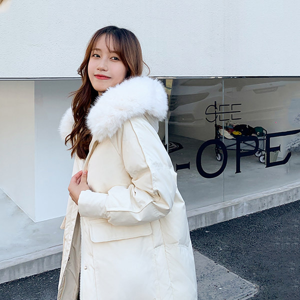 Geaca casual dama cu puf si gluga model lat