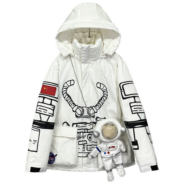 Geaca de dama de actualitate cu aplicatie model lat cu gluga