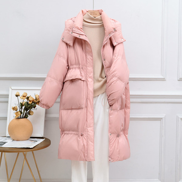 Νέο μοντέλο γυναικείο χειμερινό μπουφάν με κορδόνια μέσης και κουκούλα