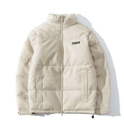 Μοντέρνο χειμερινό μπουφάν με ψηλό γιακά και κουμπιά - μονόφυλο μοντέλο