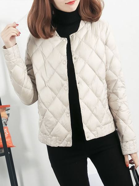 Κοντό γυναικείο μπουφάν για φθινόπωρο και χειμώνα, εφαρμοστό μοντέλο χωρίς κουκούλα