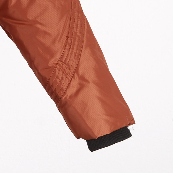 Geaca lunga de dama cu guler inalt de culoare maro