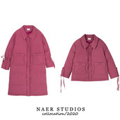 Γυναικείο μπουφάν σε ροζ χρώμα με κλασικό γιακά - δύο μοντέλα