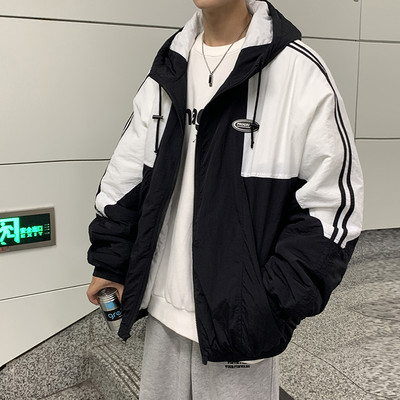 Χειμερινό μπουφάν με φερμουάρ και κουκούλα - μονόφυλο μοντέλο