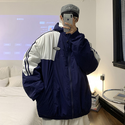 Χειμερινό μπουφάν με φερμουάρ και κουκούλα - μονόφυλο μοντέλο