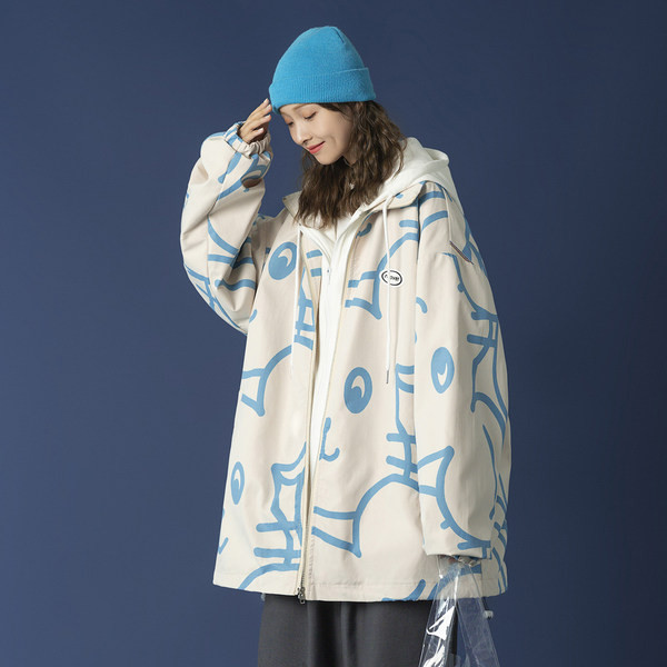 Geaca casual dama cu gluga si aplicatie