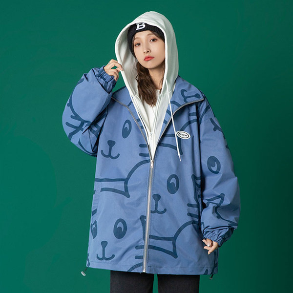 Geaca casual dama cu gluga si aplicatie