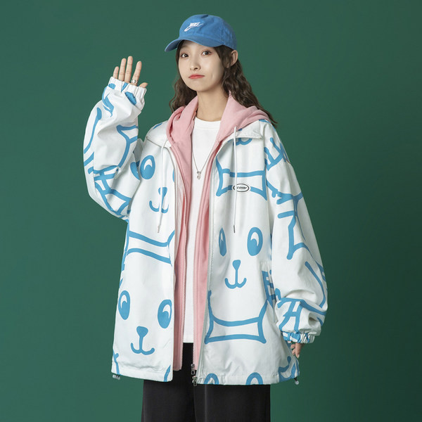 Geaca casual dama cu gluga si aplicatie