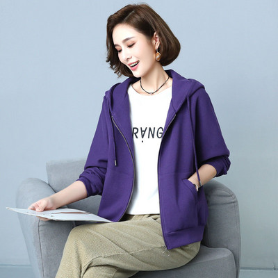 Γυναικείο casual φούτερ με κουκούλα και φερμουάρ