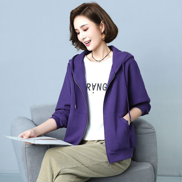 Γυναικείο casual φούτερ με κουκούλα και φερμουάρ