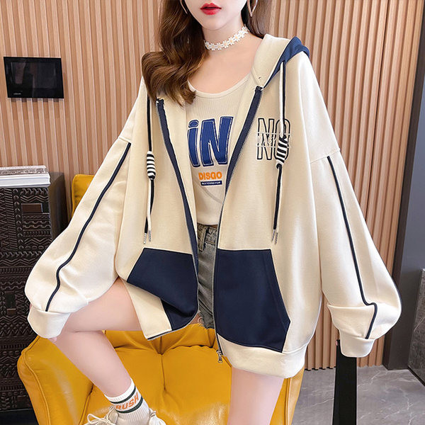 Hanorac casual dama cu fermoar si gluga in trei culori