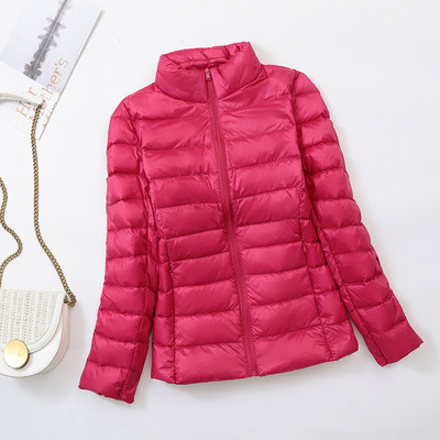 Ελαφρύ γυναικείο μπουφάν για μοντέλο για το φθινόπωρο και χειμώνα χωρίς κουκούλα