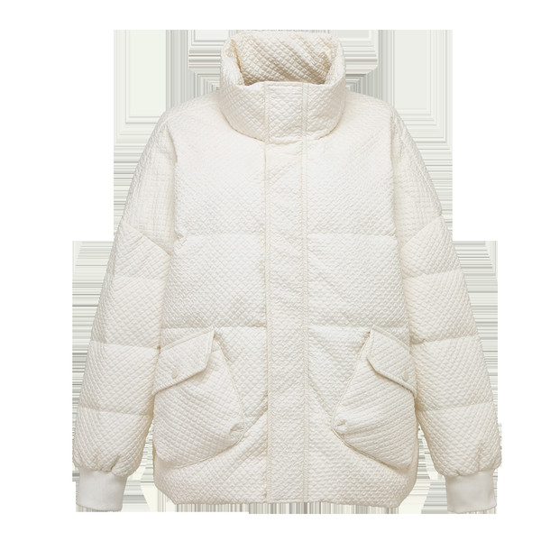 Μοντέρνο γυναικείο φαρδύ μπουφάν με τσέπες και φερμουάρ