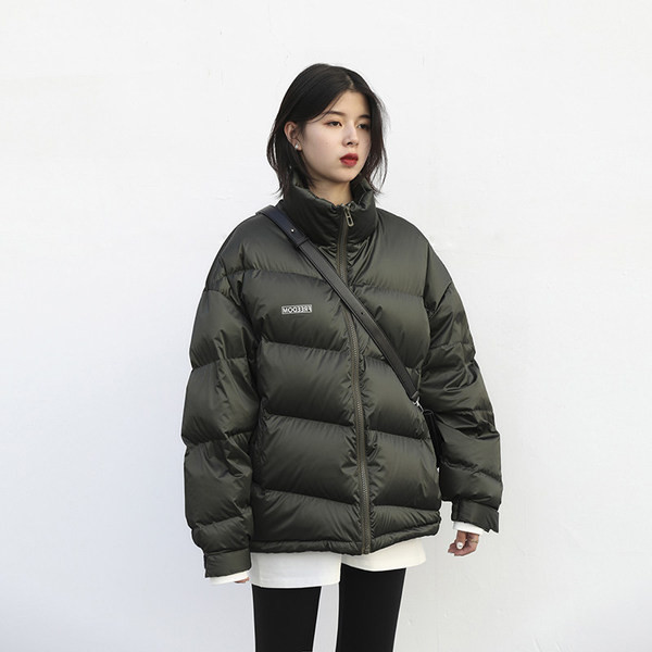 Geaca de dama moderna model larg cu buzunare si inscriptionare