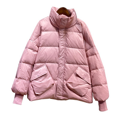 Γυναικείο μπουφάν με ψηλό γιακά και μεγάλες τσέπες