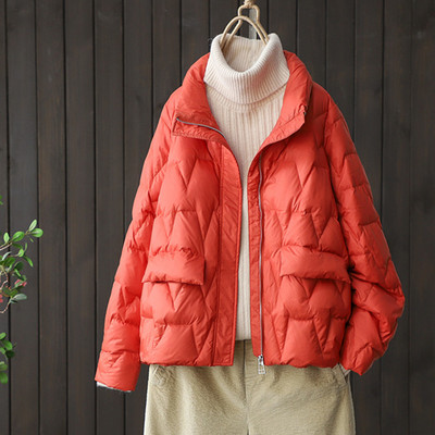 Γυναικείο casual χειμερινό μπουφάν με ψηλό γιακά σε τέσσερα χρώματα