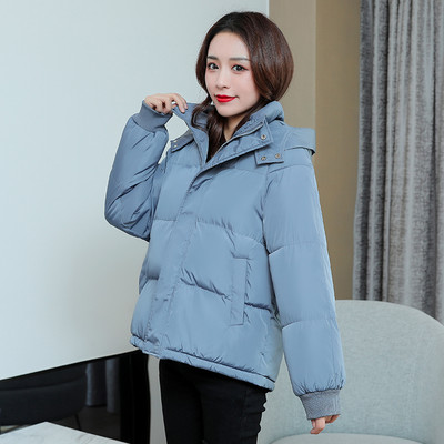 Γυναικείο μπουφάν με φερμουάρ και κουκούλα φαρδύ μοντέλο