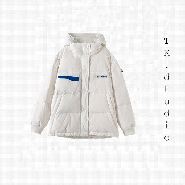 Geaca de iarna de dama cu lungime medie de culoare alba