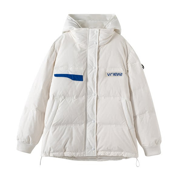 Geaca de iarna de dama cu lungime medie de culoare alba