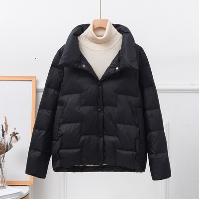 Γυναικείο μπουφάν με μακρύ μανίκι κλασικό γιακά και κουμπιά