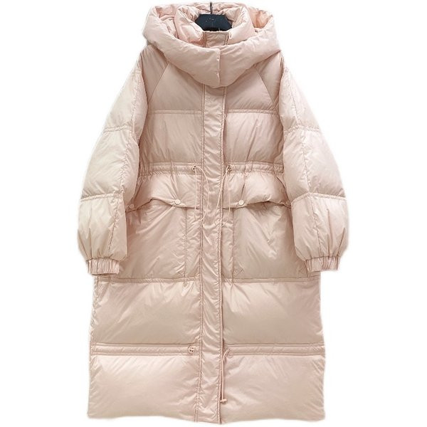 Γυναικείο μακρύ μπουφάν με κουκούλα και τσέπες